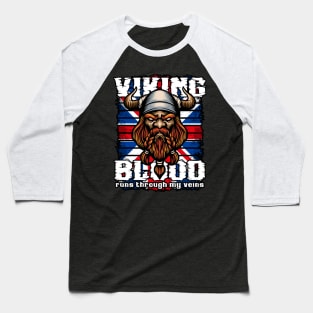 Viking Blood Through My Veins UK British Vikings Baseball T-Shirt